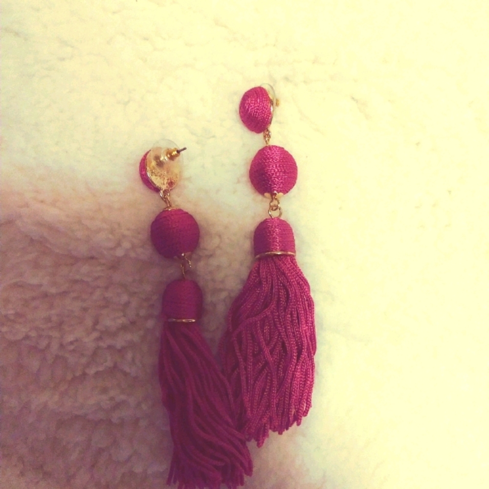 Sugarfix by Baublebar Fuchsia Tassel Earrings